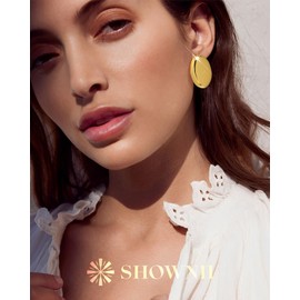 SHOWNII Chunky Gold Hoop Earrings for Women 14K Real Gold hoops 925 Sterling Silver Stud Earrings Waterdrop Teardrop Drop Dangle Earrings, Hypoallergenic Fashion Jewelry for Women 30mm