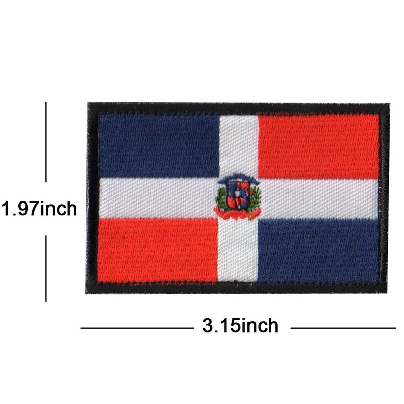 Dominican Republic Flag Embroidered Patch Loop Hook Morale Shoulder sew