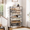 8 Tier Metal Shoe Rack with Wood Top, 24-32 Pairs