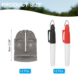 PATIKIL Golf Ball Line Marker Tool, 1 Set Golf Ball Alignment Marking Tool Golf Ball Liner with Line Marker Stencil with 2 Color Marker Pens for Putting Ball Marker, Black