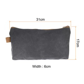 sourcing map Tool Pouch Bag 31cm x 6cm x 17cm Oxford Waterproof Zippered Tool Bags Pouches Small Tool Bags Tote Storage Organizers Socket Canvas Bags with Zipper for Tools, Grey