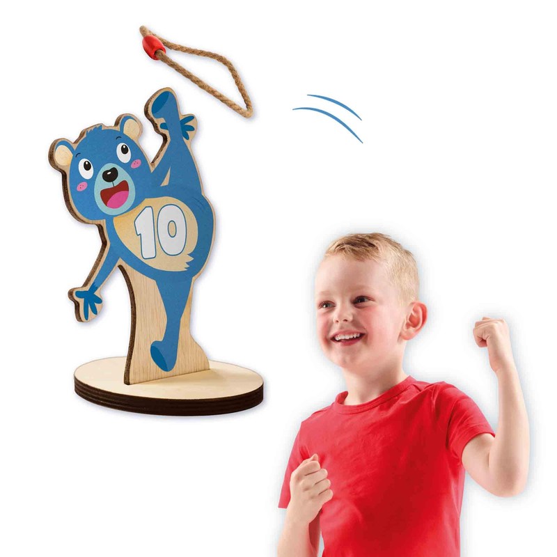SES Creative 02312 - Ring toss, wooden animals with rope