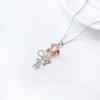 Rose Necklace 925 Sterling Silver Flower Snake Pendant Jewelry Gifts