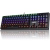 RGB Mechanical Gaming Keyboard Blue Switch, 104 Keys Full-Size Light