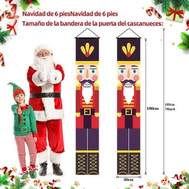 Pancartas de cascanueces, 180 * 30 Cm Pancartas de Decoracion de Navideñas, Cascanueces de Navidad, pancartas de Navidad para interiores y exteriores (B)
