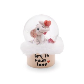 NICI 61498 Shaking Ball Love Elephant Light Grey 6.5 cm Grey Snow Globe, Mica Ball, Great Gift Idea