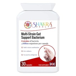 Multi-Strain Gut Support Bacterium (30 Capsules) Soothes & Supports Gut, Bowel & Digestive Health; Colon Issues & I. B. S Relief. Powerful Multi-Strain Pro-Biotic | Shakra Health