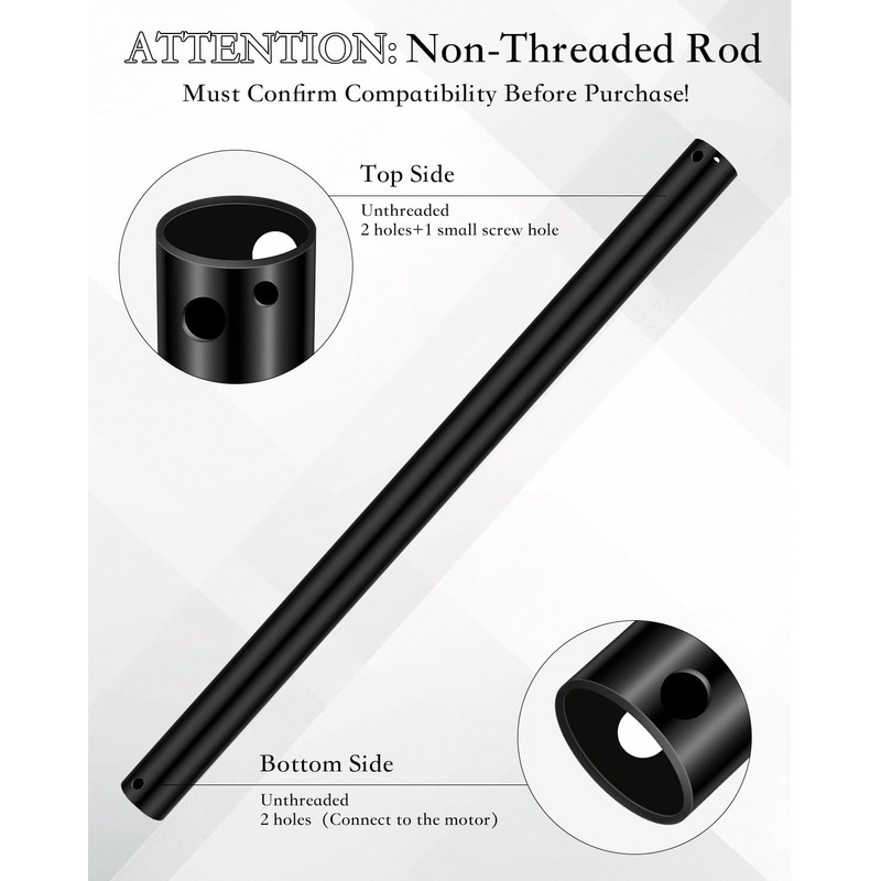 Zronon 36 Inch Ceiling Fan Downrod,Extension Rod for Multiple Ceiling