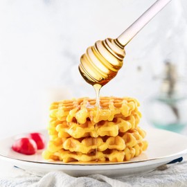 HAIJSEVR Beehive Honey Jar, Glass Honey Pot with Dipper and Lid Cover, Large Container for Bee Pie Jam Jelly Home Kitchen, Clear 10.5 Ounce(300ml)