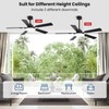 Conciseer 52 Inch Ceiling Fans with Lights and Remote for