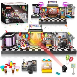 Five Nights Stage Building Blocks Toys, Classic Horror Stage Building Set, Home Decoration Great Birthday Present for Teens, Collectible Present for Game Fans (1388PCS)
