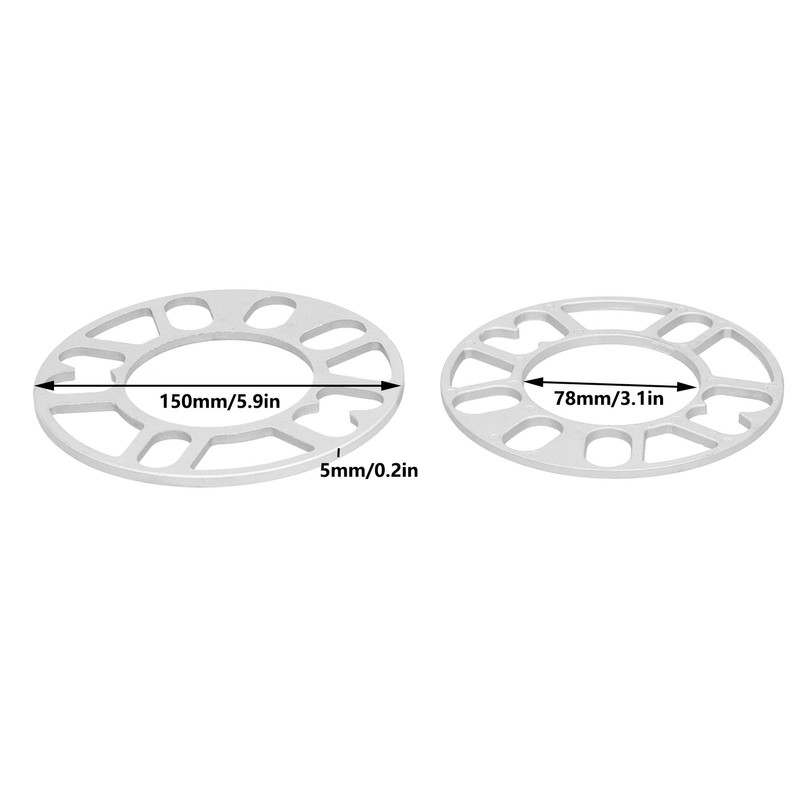 2PCS Wheel Spacer 3.1in ID 5.9in OD 0.2in Thickness Aluminium