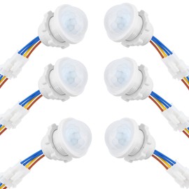 6-Pack Motion Sensor Light Switch, PIR Infrared Sensor, 30S Time Delay, Smart Detection for LED, Bulb and Other Existing Light, Ceiling & Wall Mount, Automatic Light Control, 85-265V, 40W