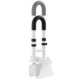Adjustable Bathtub Grab Bar for Seniors - 3-Level Height Adjustment (13.7"-15.7"), Fits Tub Walls 3"-7", Safety Rail for Elderly & Disabled, Non-Slip Handle for Bathtub,Supports 300 lbs