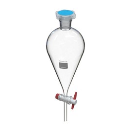 American Fristaden Lab 1000 mL Separatory Funnel with PTFE Stopcock Valve | Lab Quality Borosilicate Glass | 24/29 Joint Size | Separation Funnel for Lab Use