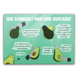 How to Cut an Avocado Glass Chopping Board with Instructions A Colourful Cooking Board for the Kitchen Cutting Instructions Women Glass Kitchen Board Instructions Cutting Chefs