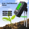 Splenssy Soil Moisture Meter 6-in-1 Soil Ph Meter Moisture/Fertility/pH/Temperature/Humidity/Light 90-Degree