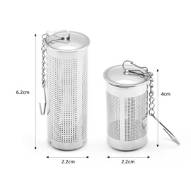 IUSOT Tea Strainer for Loose Tea, Pack of 6, Stainless Steel Tea Filter with Fine Mesh Strainer, Tea Strainer with Lid and Chain Hook, Tea Strainer for Teapots Cups, Cups, Perfect for Loose Tea Leaf