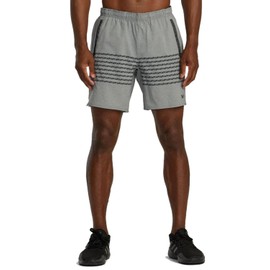 RVCA Men's Yogger 4-Way Stretch Workout Technical Sport Short 17" (US, Alpha, Medium, Regular, Regular, Heather Grey VA Band)