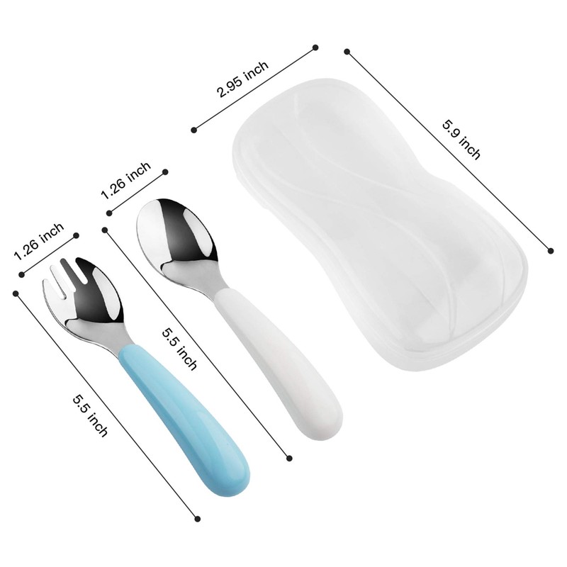 Kirecoo 2 Set Toddler Utensils, Toddler Forks and Spoons, Stainless