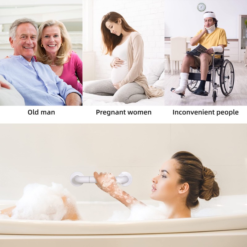 2PCS Bath Grab Rails with Anti-Slip Grip