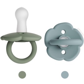 Moonkie Pacifiers Set of 2 | One-Piece Design Baby Pacifier with Large Air Holes | BPA-Free Safe Silicone Soother | 0-6 Months
