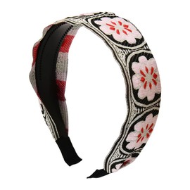 Guqqeuc Boho Headband Embroidery Hairband for Women Girls Wide Bohemia Headbands Ethnic Style Hairbands Sunflower Embroidered Headbands Boho Summer Hair Accessories
