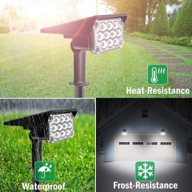 T-SUN 8Packs Solar Spotlights Landscape Lights Outdoor Garden Pathway Lawn Lamp USA