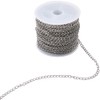 BEAMARKER 33 Feet Stainless Steel Curb Chains 3mm Silver Tarnish