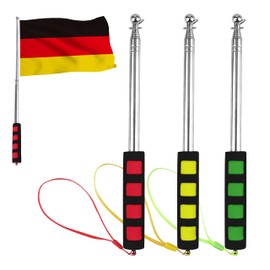 JSMTKJ 3 Pieces Telescopic Flagpole Stainless Steel Flagpole Portable Extendable Portable Flagpole for Travel Camping Excursions Competitions Travel Guide Teacher