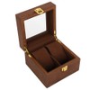 Wooden Watch Case 2 Slot Clamshell Watch Storage Box Organizer