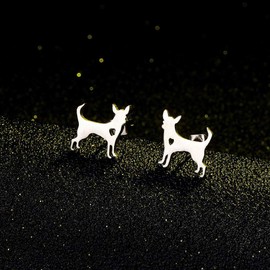 Chihuahua Gifts Stud Earring Gift Set Dog Paw Heart Studs (Chihuahua)