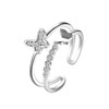 Dainty Butterfly Ring for Women Teen Girls Silver Rose Gold