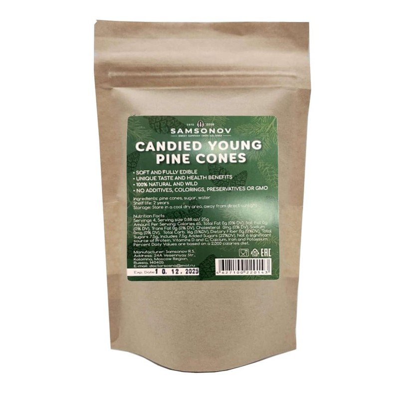 Samsonov & Partners Candied Young Pine Cones Siberian Delicacy 100g/