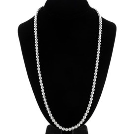 Navajo 6mm Sterling Desert Pearl Bead Necklace Traditional High Shine Rounds 0626