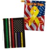 US First Responders Line Burlap House Flags Pack EMT Paramedic