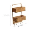 Angoily Woven Wall Mount 2-Tier Storage Sorter Basket with 5