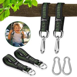 ALECPEA Set of 2 Swing Attachments for Hammocks - High-Quality Hanging Set with Nylon Straps, Heavy Duty Carabiners and D-Rings
