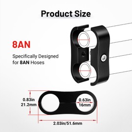 EVIL ENERGY Hose Separator Clamp,Fuel Line Mounting Clamp Aluminum Black (6, AN8)