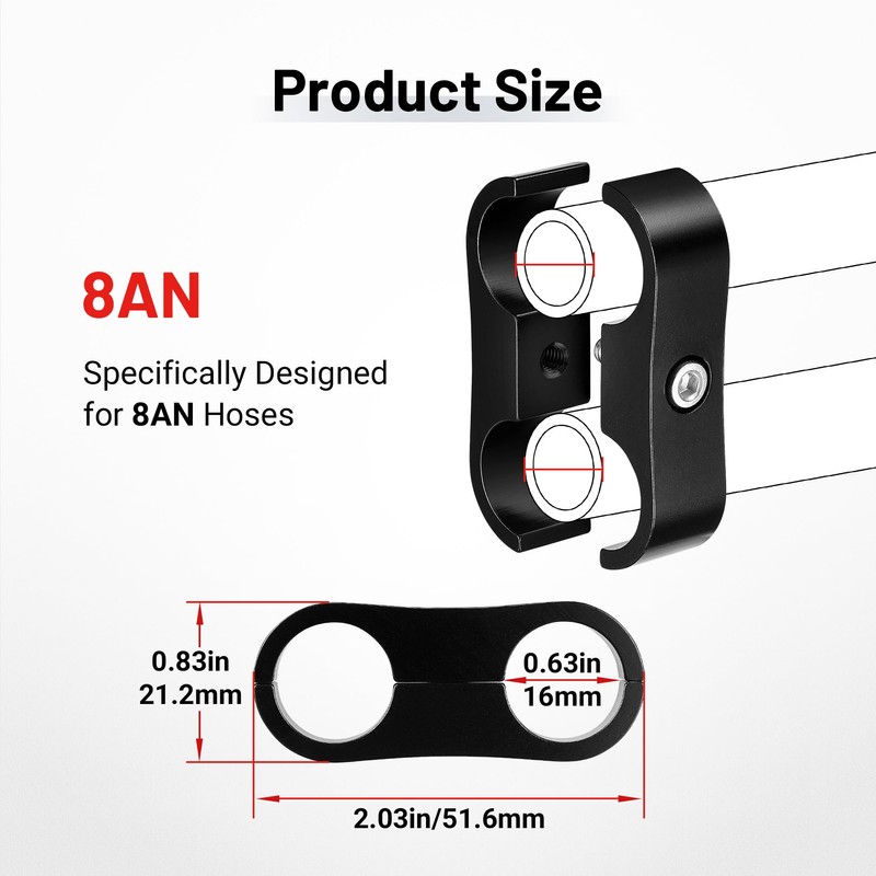 EVIL ENERGY Hose Separator Clamp,Fuel Line Mounting Clamp Aluminum Black