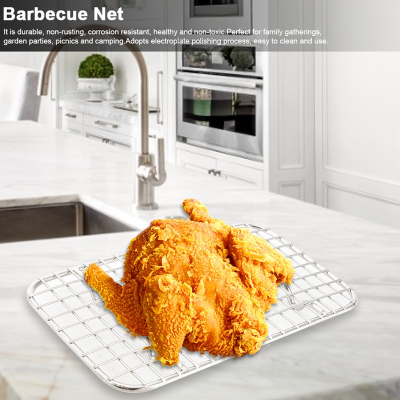 Stainless Steel Non‑Stick BBQ Rack Barbecue Mesh Grill Net for