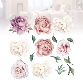Garneck Blooming Peony Personality Combination Decoration Creative Peony Series Wall Sticker
