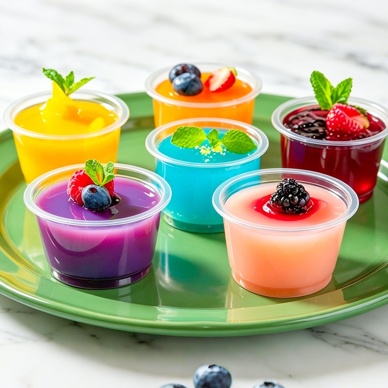 Szsrcywd 50 Sets 4 Oz Plastic Portion Cups with Lids,Clear