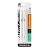 Zebra Pen bLen Retractable Gel Pen, White Barrel, Medium Point,