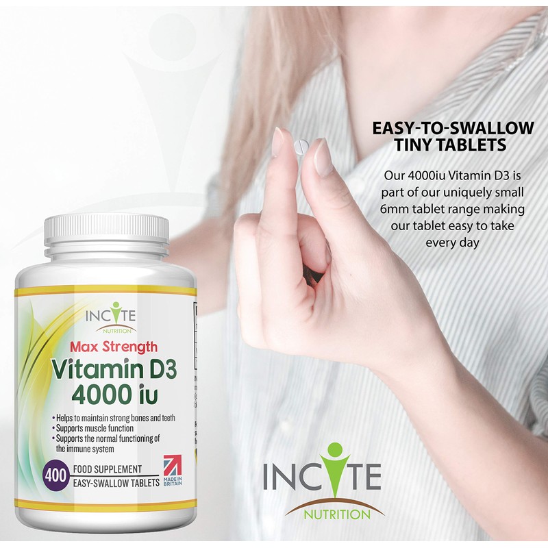 Vitamin D 4000iu - 400 Premium Vitamin D3 Easy-Swallow Micro