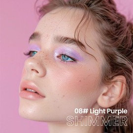 evpct Light Purple Shimmer Cream Eye Shadow Brightener Sticks Set for Eyes, Light Purple Shimmery Matte Pencil Eye shadow Applicator Stick Pen Palette Makeup Waterproof sombras en crema para ojos 08#