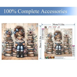 ZGDYi 5D Diamond Painting Adults, DIY Books Diamond Painting, Adult Beginner Diamond Painting, DIY Complete Set with Round Stones Diamond Painting, Suitable for Home Decoration (30 x 30 cm)