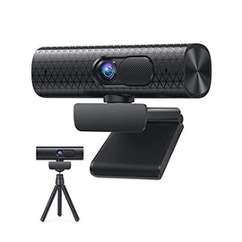 Cámara web VAV 2K con micrófonos duales, cámara web FHD 1080P60 fps, enfoque automático, zoom digital 4X, cámara web de transmisión USB 2.0 con...    