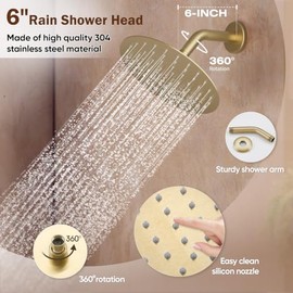 llave de ducha para tina, juego de llave de ducha dorado con