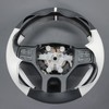 MEWANT DIY Stitched White Leather Steering Wheel Cover Wrap for